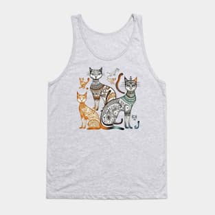 Ethnic cats Art Print Tank Top